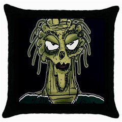 Ugly Monster Portrait Drawing Throw Pillow Case (black) by dflcprintsclothing