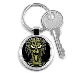 Ugly Monster Portrait Drawing Key Chain (round) by dflcprintsclothing