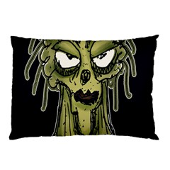 Ugly Monster Portrait Drawing Pillow Case (two Sides) by dflcprintsclothing