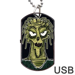 Ugly Monster Portrait Drawing Dog Tag Usb Flash (two Sides) by dflcprintsclothing