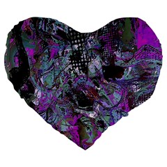 Lo-fi Hyperactivity Large 19  Premium Heart Shape Cushions by MRNStudios