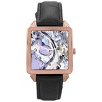 Landslide Baby Blue Rose Gold Leather Watch  Front