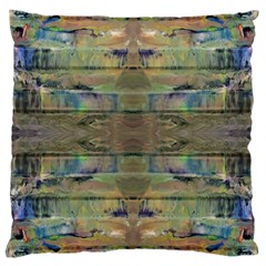 Painted Stripes Repeats Large Cushion Case (two Sides) by kaleidomarblingart