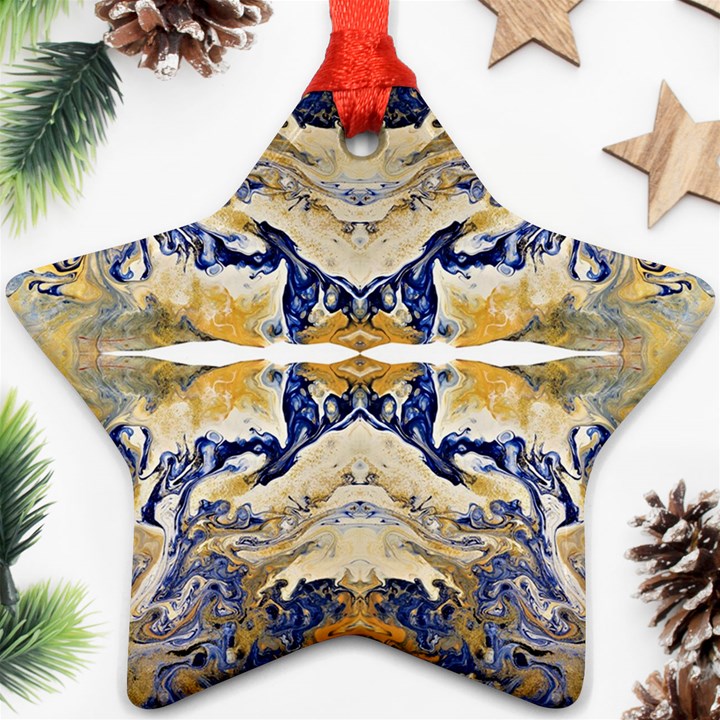 Gold on blue symmetry Ornament (Star)