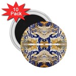 Gold on blue symmetry 2.25  Magnets (10 pack)  Front