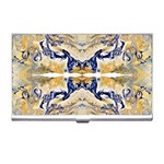 Gold on blue symmetry Business Card Holder Front