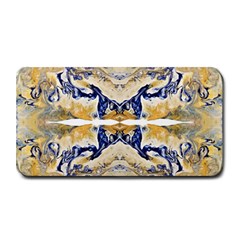 Gold On Blue Symmetry Medium Bar Mats by kaleidomarblingart