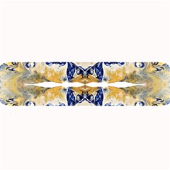 Gold On Blue Symmetry Large Bar Mats by kaleidomarblingart