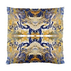 Gold On Blue Symmetry Standard Cushion Case (one Side) by kaleidomarblingart