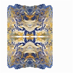 Gold On Blue Symmetry Small Garden Flag (two Sides) by kaleidomarblingart