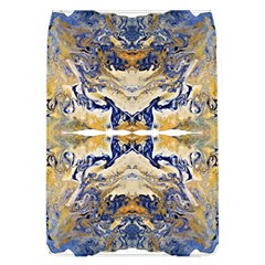 Gold On Blue Symmetry Removable Flap Cover (l) by kaleidomarblingart