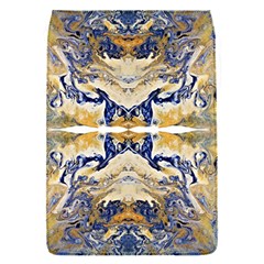 Gold On Blue Symmetry Removable Flap Cover (s) by kaleidomarblingart