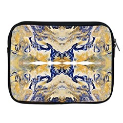 Gold On Blue Symmetry Apple Ipad 2/3/4 Zipper Cases by kaleidomarblingart