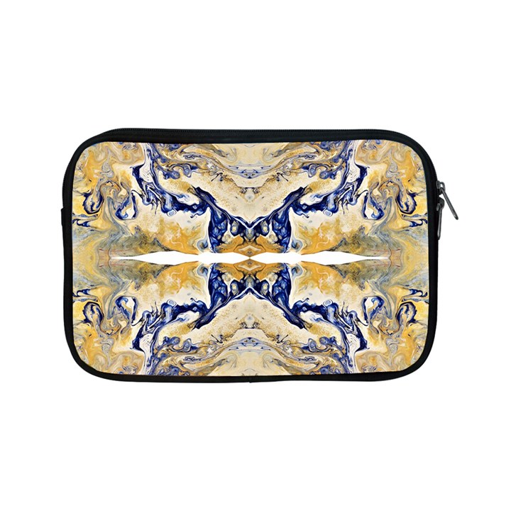 Gold on blue symmetry Apple iPad Mini Zipper Cases