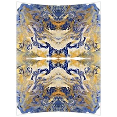 Gold On Blue Symmetry Back Support Cushion by kaleidomarblingart