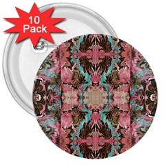 Velvet Arabesque 3  Buttons (10 Pack)  by kaleidomarblingart