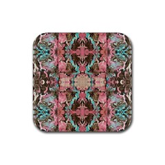 Velvet Arabesque Rubber Coaster (square)  by kaleidomarblingart