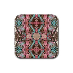 Velvet Arabesque Rubber Square Coaster (4 Pack)  by kaleidomarblingart