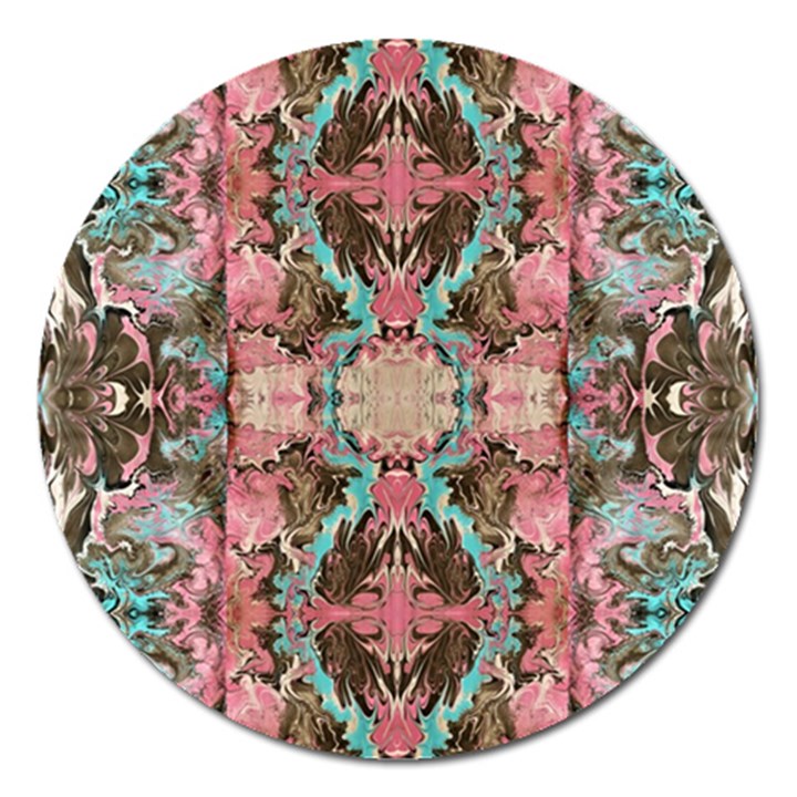 Velvet Arabesque Magnet 5  (Round)