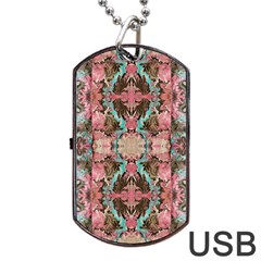 Velvet Arabesque Dog Tag Usb Flash (two Sides) by kaleidomarblingart