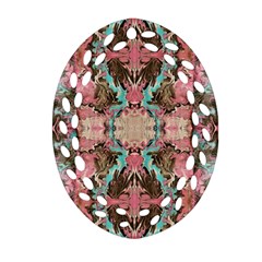 Velvet Arabesque Oval Filigree Ornament (two Sides) by kaleidomarblingart