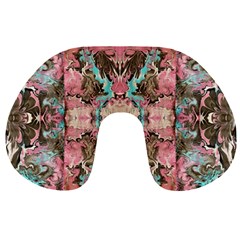 Velvet Arabesque Travel Neck Pillow by kaleidomarblingart