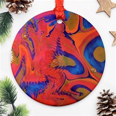 Red Flames Ornament (round) by kaleidomarblingart