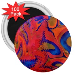 Red Flames 3  Magnets (100 Pack) by kaleidomarblingart