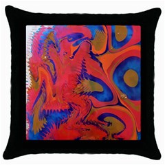 Red Flames Throw Pillow Case (black) by kaleidomarblingart