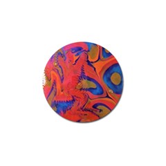 Red Flames Golf Ball Marker by kaleidomarblingart