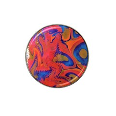 Red Flames Hat Clip Ball Marker by kaleidomarblingart