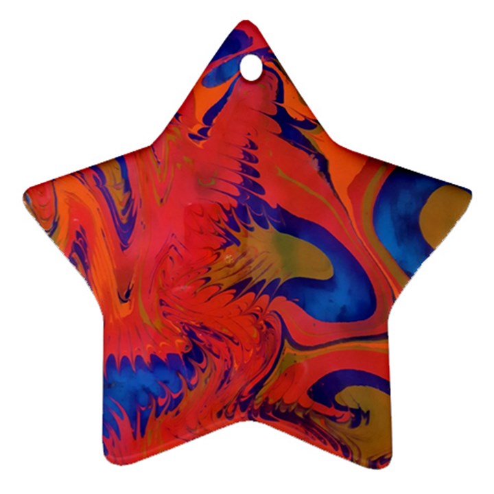 Red flames Star Ornament (Two Sides)