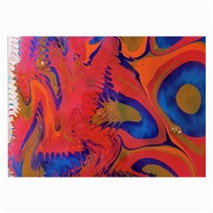 Red Flames Large Glasses Cloth (2 Sides) by kaleidomarblingart