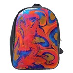 Red flames School Bag (Large) Front