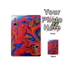 Red Flames Playing Cards 54 Designs (mini) by kaleidomarblingart