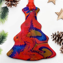 Red Flames Ornament (christmas Tree)  by kaleidomarblingart