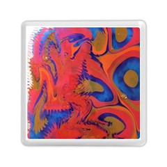 Red Flames Memory Card Reader (square) by kaleidomarblingart