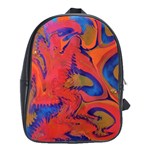 Red flames School Bag (XL) Front