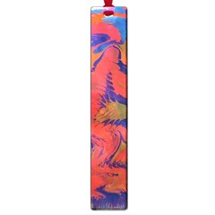 Red Flames Large Book Marks by kaleidomarblingart