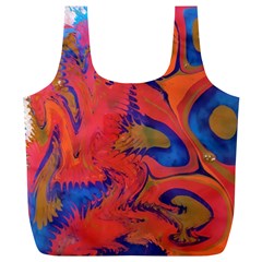 Red Flames Full Print Recycle Bag (xl) by kaleidomarblingart