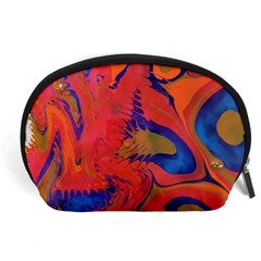 Red Flames Accessory Pouch (large) by kaleidomarblingart