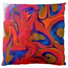 Red Flames Large Flano Cushion Case (two Sides) by kaleidomarblingart