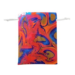 Red Flames Lightweight Drawstring Pouch (l) by kaleidomarblingart