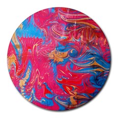 Abstract Flames Round Mousepads by kaleidomarblingart