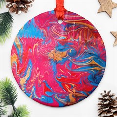 Abstract Flames Ornament (round) by kaleidomarblingart