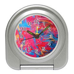 Abstract Flames Travel Alarm Clock by kaleidomarblingart