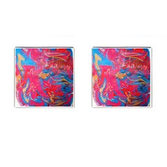 Abstract Flames Cufflinks (square) by kaleidomarblingart