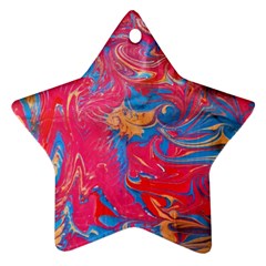 Abstract Flames Star Ornament (two Sides) by kaleidomarblingart