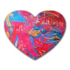 Abstract Flames Heart Mousepads by kaleidomarblingart