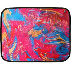 Abstract Flames Double Sided Fleece Blanket (mini)  by kaleidomarblingart